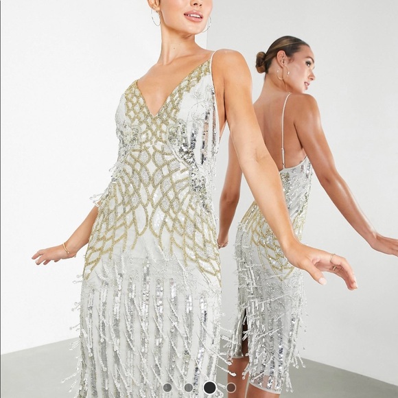 ASOS Edition crystal fringe cami midi dress - Picture 5 of 7